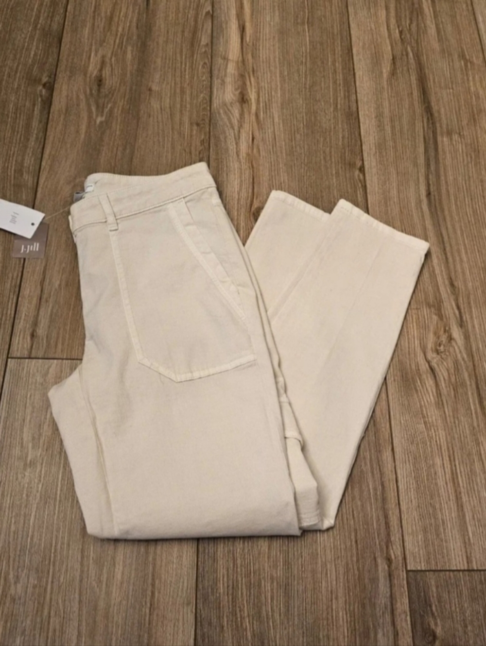 Women's Cream Cotton  Straight-Leg Jeans Sz 4